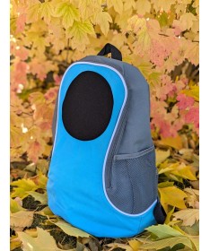 Kreativní batoh PIXIDO modro-šedý z bočního pohledu